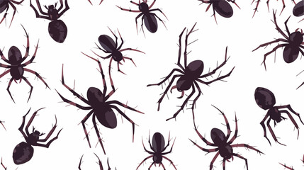 Illustration of a seamless design with spiders on a