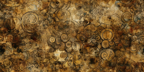 Megascan texture on concrete with beige, brown and gold in the style of Gustav Klimt as a part of an infinite sky