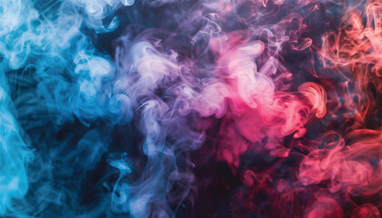 Abstract smoke misty fog on isolated black background. Texture overlays. colorful smoke float up on dark background. abstract blue smoke texture background . - obrazy, fototapety, plakaty