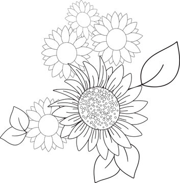 white flower on black background,sketch of a flower,illustration of a flower,bouquet of flowers,flower in vase,colouring page,
