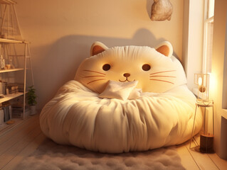 Adorable Cat-Face Bed: Cozy Haven for Your Pet