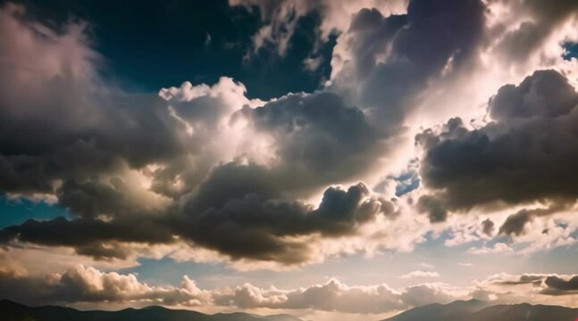 Fast moving clouds hyperlapse weather system
