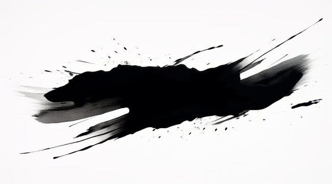 Stylish Black Ink Brush Strokes Vector Set on White Canvas