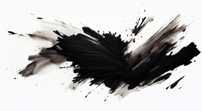 Dynamic Black Ink Brush Stroke Vector Art for Digital Projects