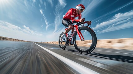 Cyclist in Motion: High-Speed Road Racing