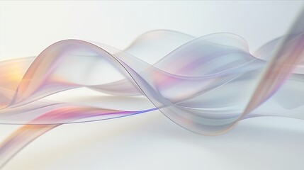 Abstract translucent waves, minimal smooth curves and shapes on a blurred background.
