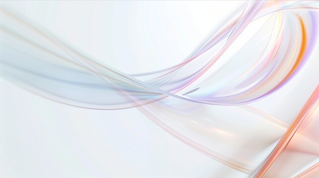 Abstract translucent waves, minimal smooth curves and shapes on a blurred background.