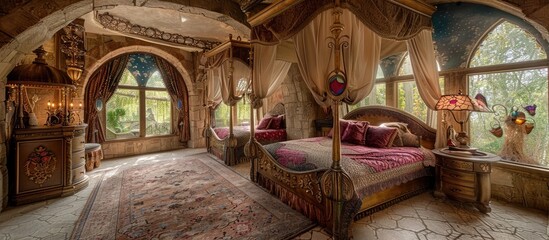 Enchanted Canopy Beds A Whimsical Bedroom in a Fairy Tale Castle