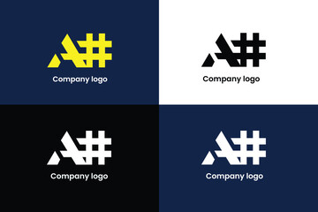 letter a logo,letter a and hash icon logo,logomark - obrazy, fototapety, plakaty