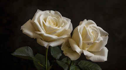 Two white roses
