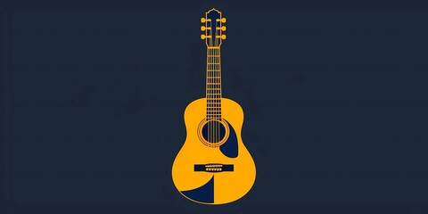 stock image of a guitar on a simple isolated background, and an image