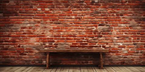 Brick wall and wooden floor. 3d illustration. Mock up