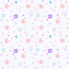 Seamless watercolor pattern with wild flowers and leaves. Wildflowers hand-drawn. Floral background for paper, fabric, textile and wallpaper.