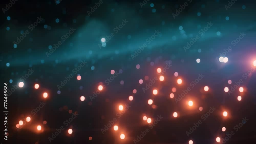 Poster an impressive image capturing a space station aglow with countless dazzling lights against a dark ex