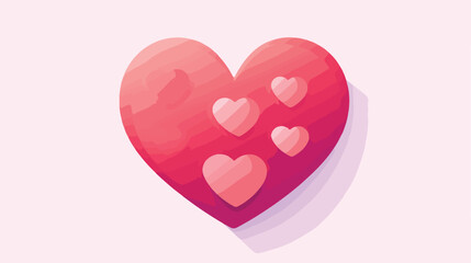 Love heart romantic valentine symbol flat cartoon v