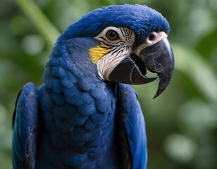 The blue hyacinth macaw, (Anodorhynchus hyacinthinus), is a majestic parrot native to South...
