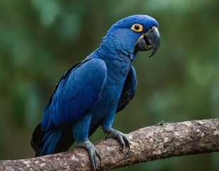 The blue hyacinth macaw, (Anodorhynchus hyacinthinus), is a majestic parrot native to South...