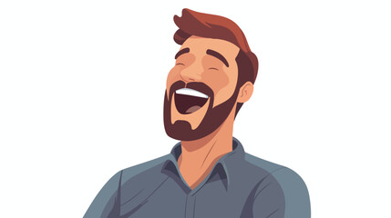 Man laughing icon image flat cartoon vactor illustr