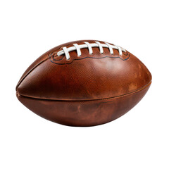 Realistic American football ball. Transparent isolated background