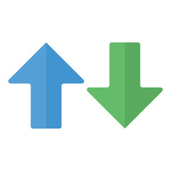Up and down arrow flat style. Vector illustration icon isolated on white background.