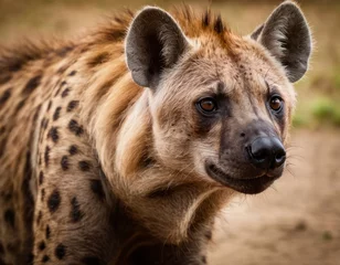 Deurstickers The hyena, scientifically known as Hyaenidae, is a fascinating mammal belonging to the order Carnivora © Gianpiero