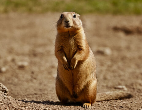 The prairie dog (Cynomys ludovicianus) is a social rodent native to the prairies of North America. It is known for its sociable behavior, its distinctive bark-like call and its digging habits