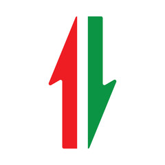 Up and down arrow flat style. Vector illustration icon isolated on white background.