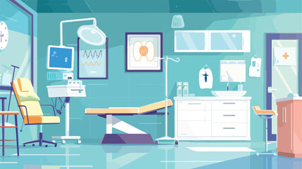 Medical care design flat cartoon vactor illustratio - obrazy, fototapety, plakaty