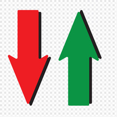 Up and down arrow flat style. Vector illustration icon isolated on white background.