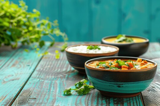 Indian food. Raita. Okroshka with kefir. cold summer soup
