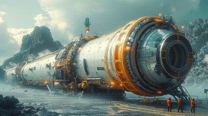 huge generator shown as a digital 3D image, hypermodern style,genearive ai