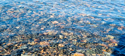 pebbles under water surface