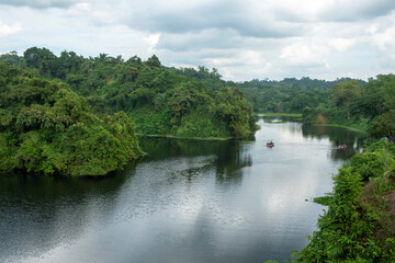 Fototapeta premium Landscape view of a natural lake