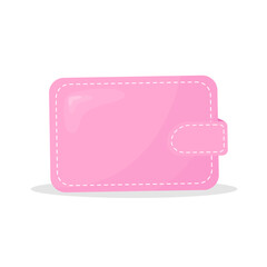 Pink lovely girly wallet vector illustration