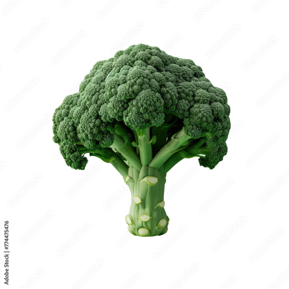 Poster a close-up of a broccoli on a transparent background
