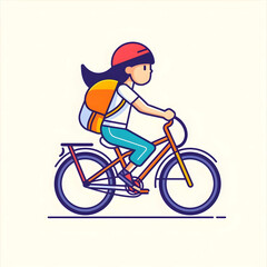 newspaper boy or courier bike, man ride bicycle with package to costumer cartoon flat illustration vector isolated in white background