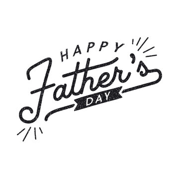 happy fathers day sign isolated on white background, transparent png graphic, vector image illustration banner