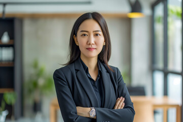 Portrait of a smiling asian businesswoman - Generative AI