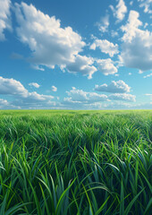 Obraz premium green field and sky