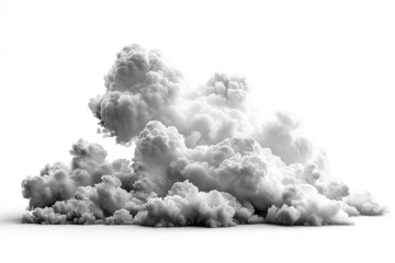 Portrait of white cloud, isolated on transparent background. Generative AI
