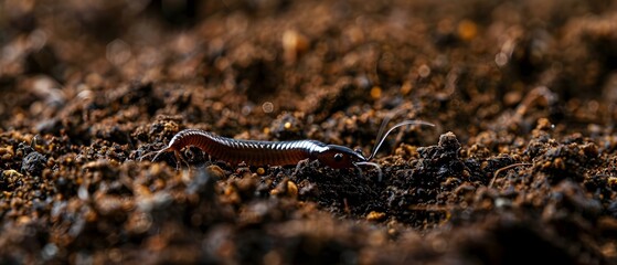 The Compost Worm: Transforming Organic Matter into Nutrient-Rich Soil. Concept Composting, Worms, Organic Gardening, Soil Enrichment