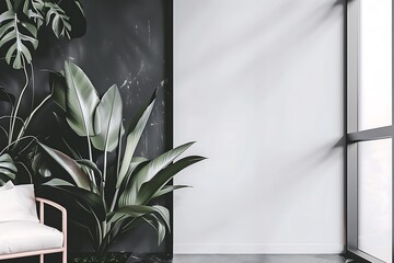 Contemporary Interior with Elegant Plants