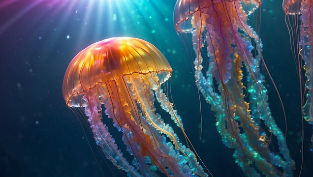 jellyfish in the sea, fish in aquarium, jellyfish in aquarium