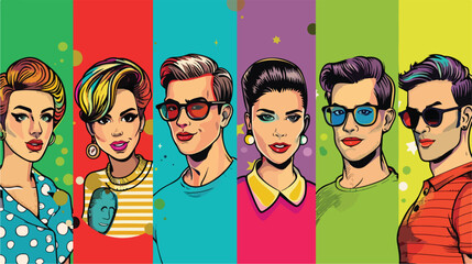 People design. Pop art icon. Retro and Colorfull il - obrazy, fototapety, plakaty