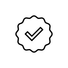 verified icon vector isolated on white background. verification check mark. approved icon