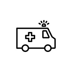 Ambulance Icon vector isolated on white background. Ambulance Icon Design. ambulance truck icon vector