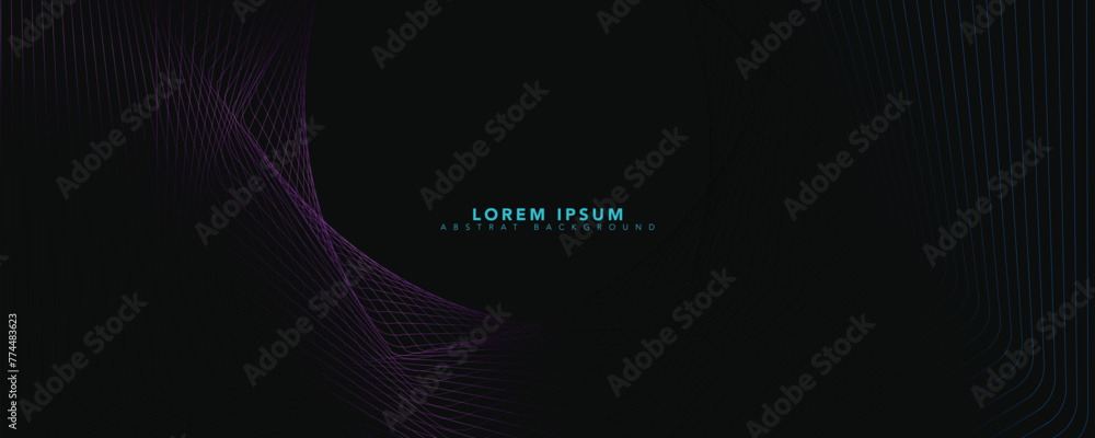 Wall mural Modern abstract background with glowing geometric lines. Gradient hexagon shape design. Futuristic technology concept. Suit for banner, brochure, science, website, corporate, poster, cover - Wall murals