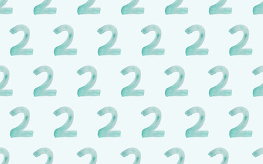 Number. seamless pattern. watercolor room. watercolour. watercolor background. seamless background. background. figure. vector. different shades. on a white background.