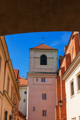 Cityscape - view of the Old Town with Archcathedral Basilica of St. John the Baptist in the historical center Warsaw, Poland