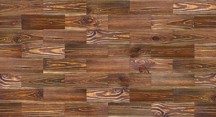 Brown wood parquet from planks, seamless texture, wooden surface, wall, background